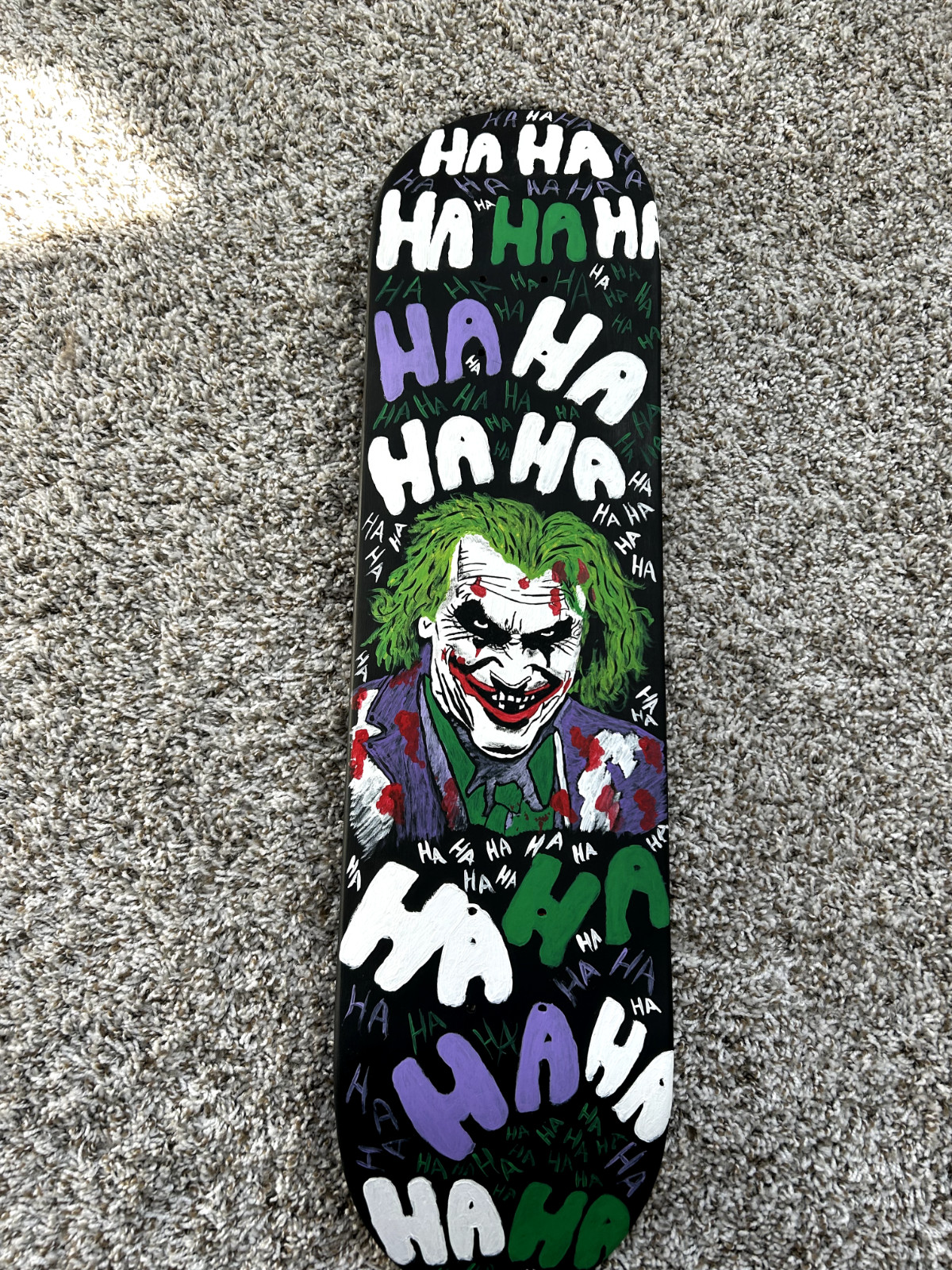 Custom hand-painted Joker Skateboard deck