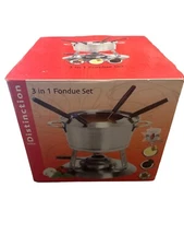 Trudeau 3 In 1 Stainless Steel Fondue Set For Cheese & Chocolate