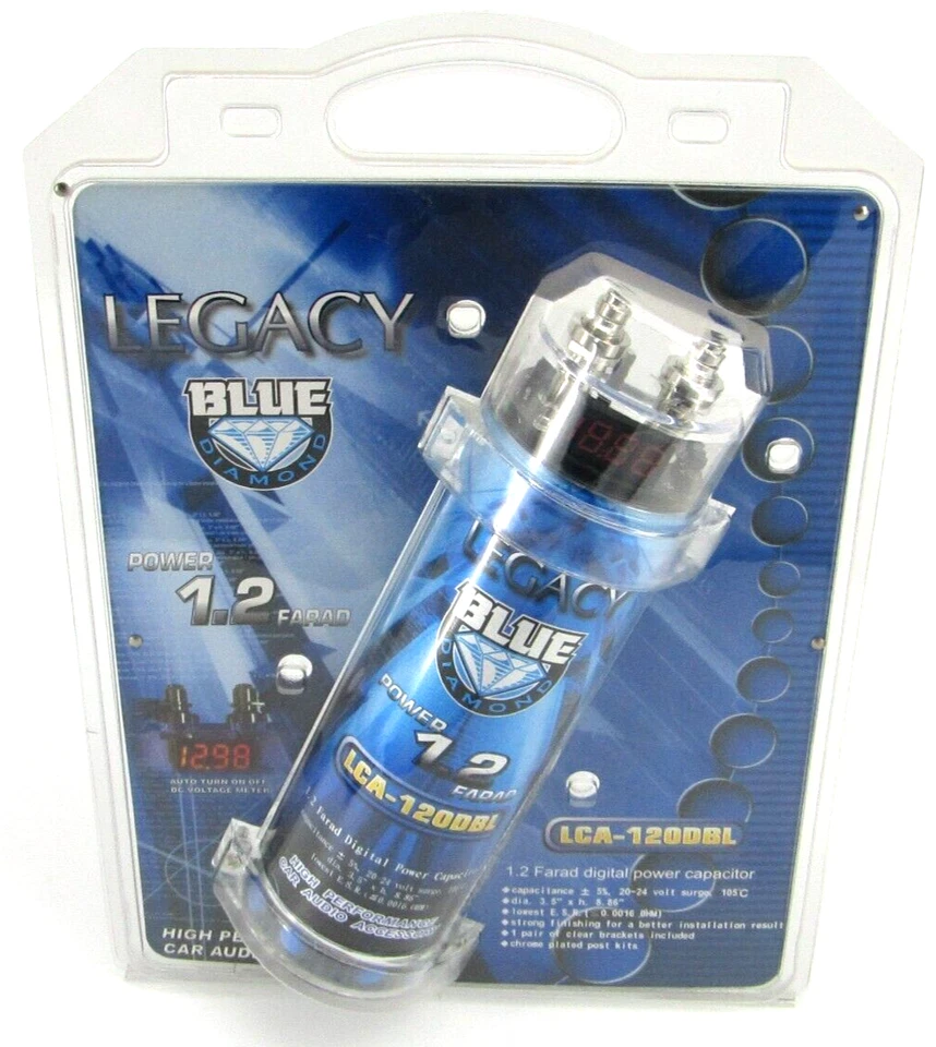 Condensador digital de audio 1,2 faradios amplificador de graves de alta calidad para automóvil 3,5" x 8,86" Foto 2 de 4