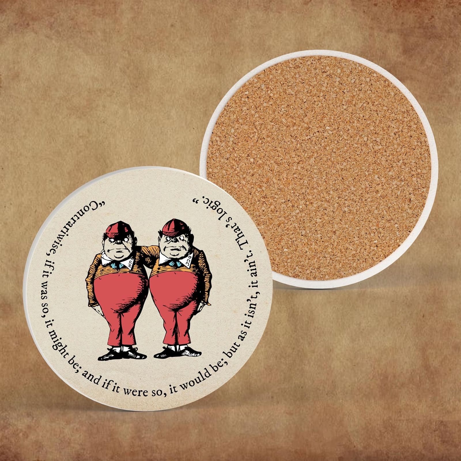 Thats Logic Alice In Wonderland Themed Illustration On Ceramic Coaster
