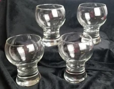 (4) Beer Mugs Clear Glass  Handle-less Bulb Shaped Vtg 5.25" - Swanky Barn