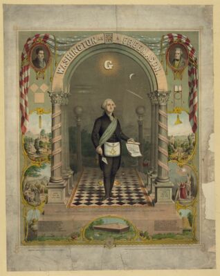8'' x 10''  Washington as a Freemason / Strobridge & Gerlach lithographers