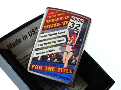 Zippo Lighter   Boxing Ring Girl Comic Sexy Pinup   2004404   Neu New   A26/II