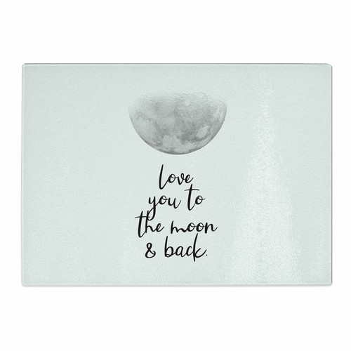 Love You To The Moon and Back Typografie Glas Hackbrett Oberflächenschutz - Bild 2 von 5