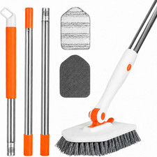 Tile Tub Scrubber Brush with 52-inch Adjustable Long Handle 3-in-1 Rotatable Sho