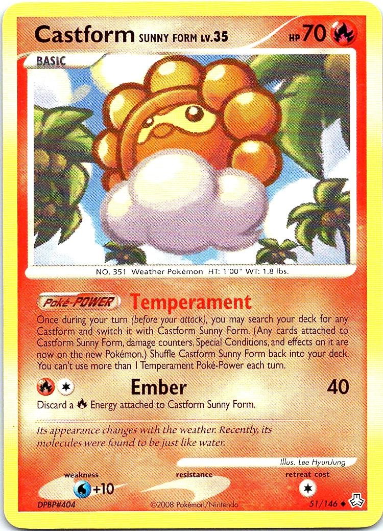 Castform Sunny Form 51/146 Uncommon Legends Awakened Pokemon Near Mint