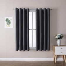 Blackout Curtains 2 Panels 52x63in Thermal Insulated for Bedroom Dark Gray