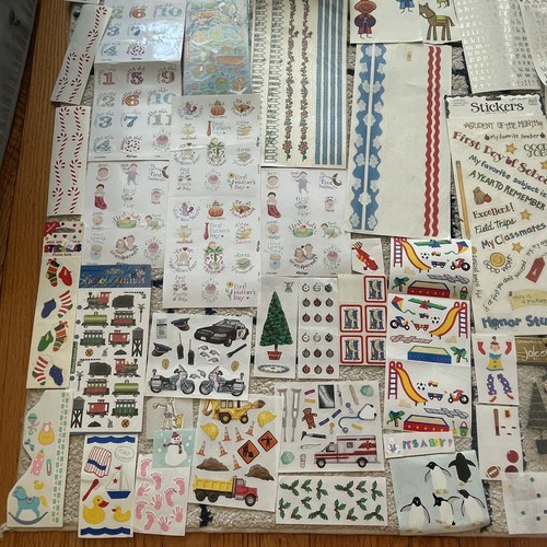 Vintage 90s Mrs. Grossman Winnie HUGE LOT Sticker scrapbook Animals Baby Kids - Picture 3 of 10