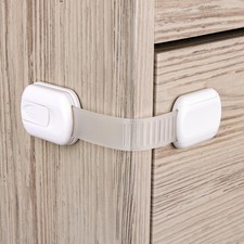 6-Pack Cabinet Locks Baby Proofing - Childproof for Multi, White
