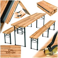 Bench Set Table Folding Durable Fir Wood Outdoor Garden Furniture Camping Area