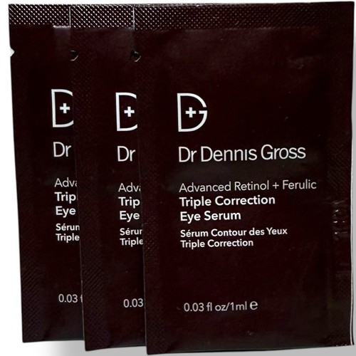 LOT 3 Dr. Dennis Gross Advanced Retinol+Ferulic Correction Eye Serum Sample X3