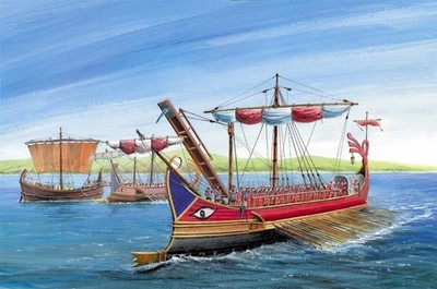 8515 Zvezda 1:72, Roman Trireme, 49 cm, waterline or full, unbemalte Modelle, GM