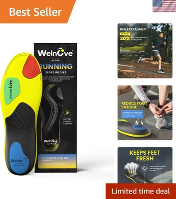 Running Insoles - Performance Arch Support Inserts for Men & Women, Help Redu...