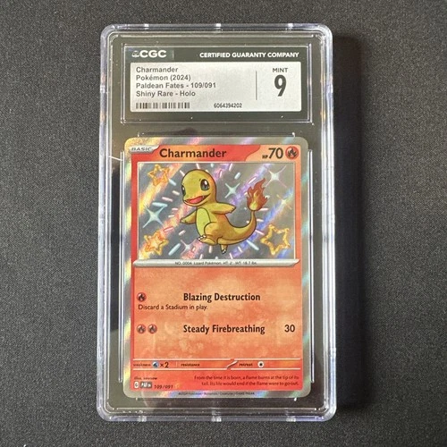 Pokemon Charmander Paldean Fates #109/091 Shiny Rare Holofoil English CGC 9