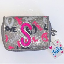 Justice for Girls Small Silver S Initial Wallet NWT