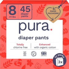 Pull On Diaper Pants with 360 Degree Stretchy Waistband Size 8 45 Count