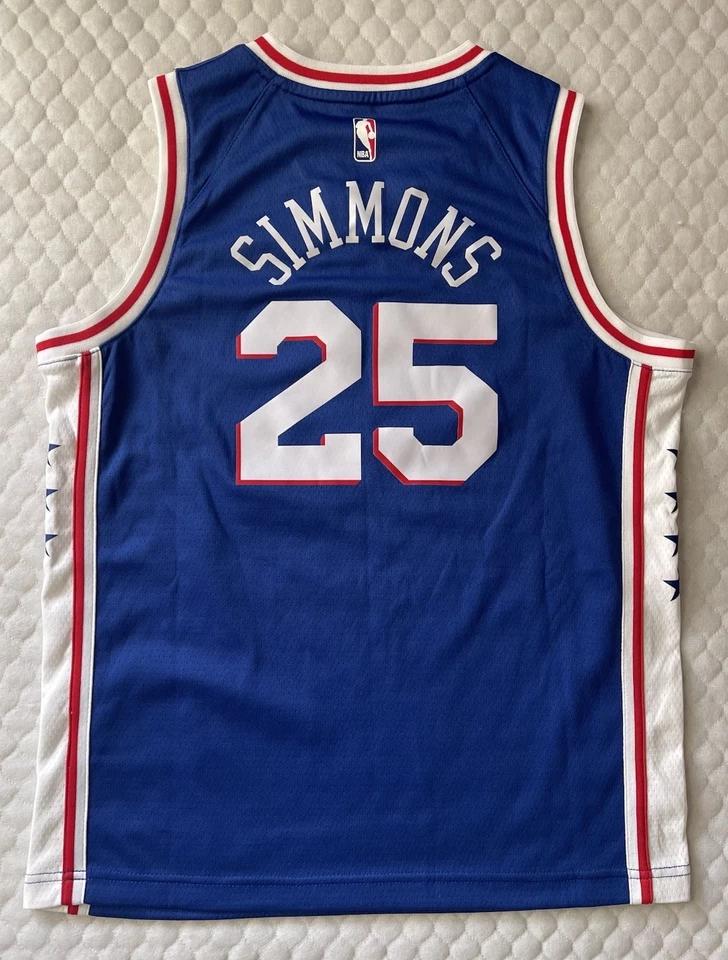 Authentic NBA Nike Philadelphia 76ers Phila Simmons Basketball Jersey Youth L - image 3 of 4