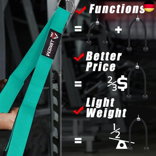 Tricep Rope Cable Attachment (Two Lengths Built in One) Greater Range of - Bild 3 von 5