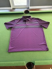 Callaway Golf Polo Shirt Mens XL Purple Opti-Dri Striped Print Short Sleeve