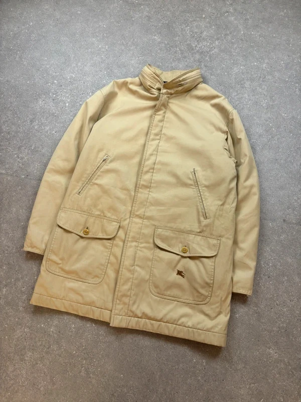 Chaqueta Burberry De Colección Abrigo Largo Invierno con Funda de Lana Años 90