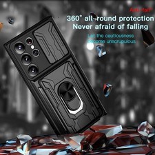 For Samsung S25Ultra/S24FE/S23 Magnetic Ring Stand Rugged Card Wallet Hard Case