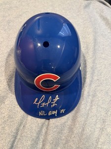 Geovany Soto Signed Batting Helmet NL Roy 08 Schwartz COA