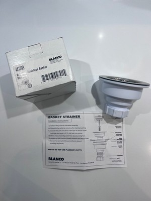 NIB 3.5'' Blanco Brushed Stainless Basket Strainer