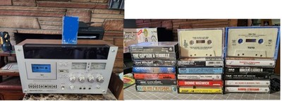  AKAI GXC-570D Cassette Player/Recorder Stored  Will Need Servicing PLUS TAPES
