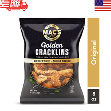 Mac's Chicharrones Golden Pork Cracklins 8 oz Fried Pork Rinds