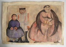 Three Figures Old Painted VHUTEMAS Russian Avant-garde Russian Avantgarde