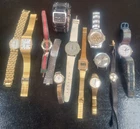 12 Vintage Untested Watches Mix Conditions, Lucien Piccard Fossil Wrangler Timex