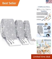 Elegant 3-Roll Rhinestone Strips - Versatile Self-Adhesive for Weddings & More