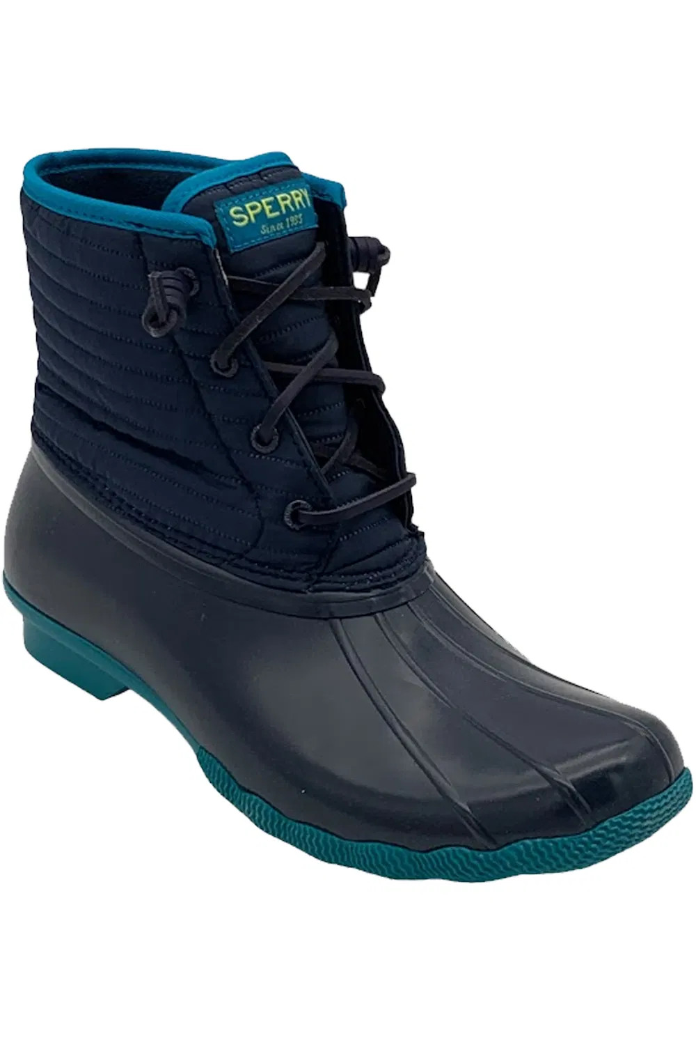 Sperry Quilted Puff Nylon Saltwater Duck Boots Navy