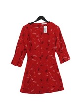 Mango A-Line Midi Dress S in Red