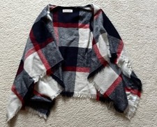 Zara Girls Plaid Shawl , Red, White and, Blue - Size Medium - EUC
