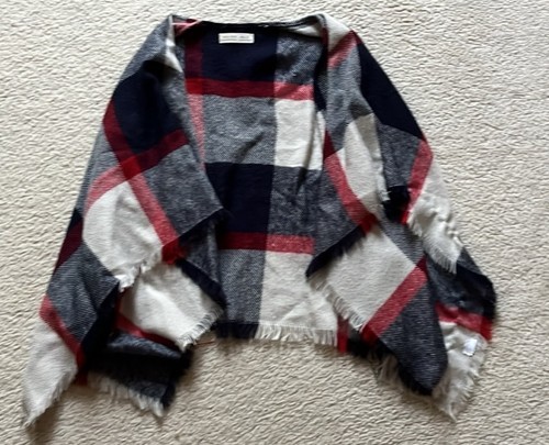 Zara Girls Plaid Shawl , Red, White and, Blue - Size Medium - EUC