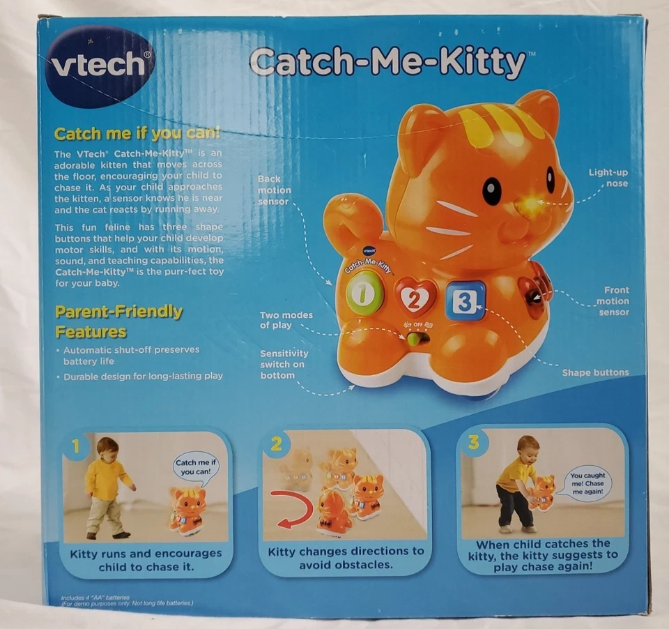 Vtech Catch-Me-Kitty Orange Educational Toddler Play Moves Lights NIB - Image 2 of 4