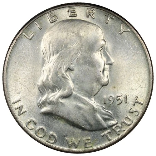 1951-D Franklin Half Dollar AU/BU Uncirculated Better Date A2856