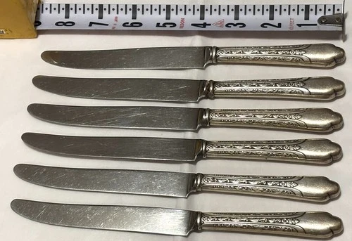 Elegance Sterling Flatware By International Silver 6 Dinner Knives 10 Oz Dm96