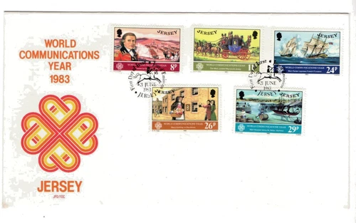 1983 JERSEY - WORLD COMMUNICATIONS YEAR FDC FROM COLLECTION K56