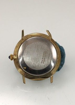 Helbros Uhr Gold Männer Vintage Selten Quartz C Datum Weiß Kopf Nur NON-WORKING
