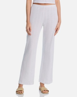 Kule Women's White Kelli Pull-On Straight Leg Pants Size L