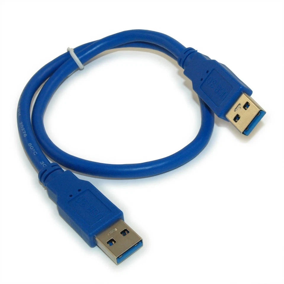1.5ft USB 3.2 Gen 2 SUPERSPEED 10Gbps Type A Male to A Male Cable BLUE - Image 1 of 3