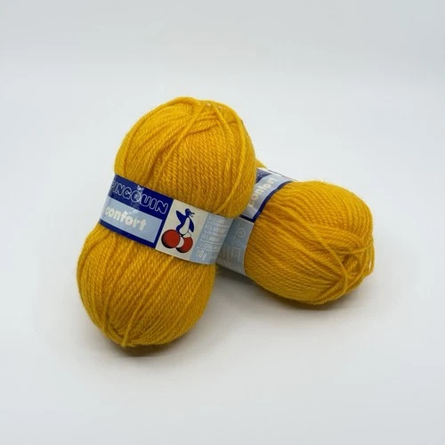 Pingouin Confort Yarn Lot 2 Skeins Gold Wool Acrylic Mohair Color 101 image 3