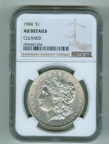 U.S. 1904 MORGAN DOLLAR NGC AU DETAILS CLEANED
