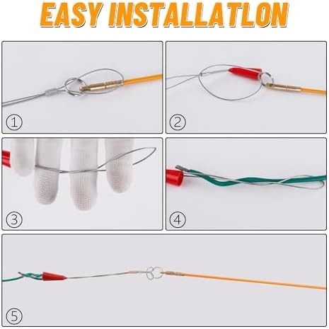 KOOTANS 11ft Fiberglass Glow Rod Wire Pulling Kit