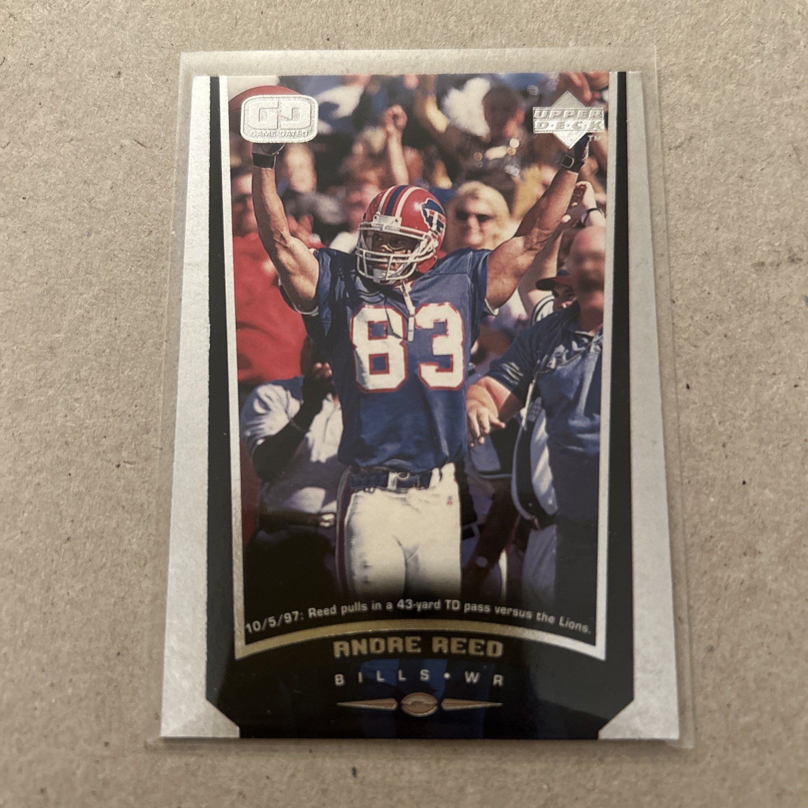🔵ANDRE REED 1998 Upper Deck Game Dated #67 Buffalo Bills Football Vintage Card