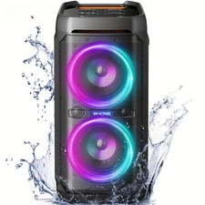 100W RMS Bluetooth Speakers, Waterproof, V5.3 Portable Party Boombox Wireless