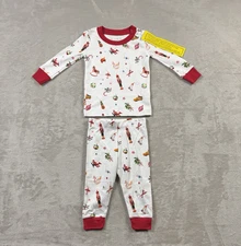 Lake Pajamas S 12-18 Christmas Holiday Snug Fitting Pima Cotton Kids Toddlers
