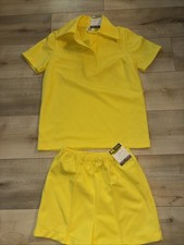 Women’s Vintage Russell Athletics 100% Poly Yellow Set Size 10 USA Made